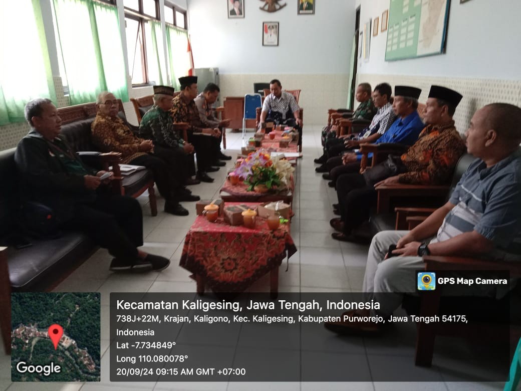 Acara Rakor Harmonisasi Hubungan Dengan Tokoh Agama dan Tokoh Masyarakat Kecamatan Kaligesing