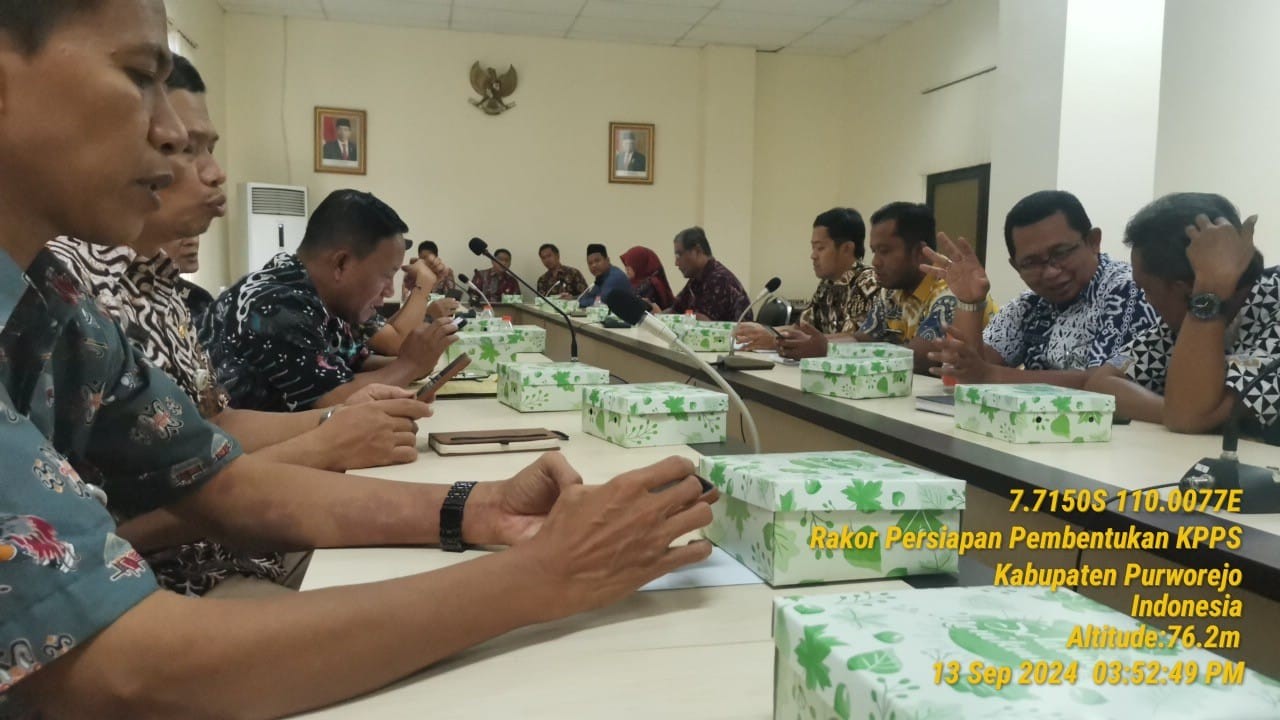 Rakor Persiapan Pembentukan KPPS, Pilkada Serentak Tahun 2024 Kabupaten Purworejo